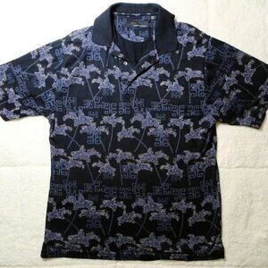 Greg Norman Black Polo Shirt w/ Palm Trees Medium